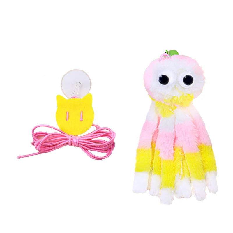 New cat toy hanging sound octopus kitten toy plush octopus elasticity to make cat sticks happy and relieve boredom