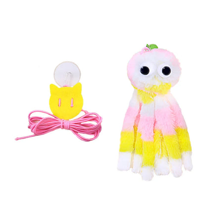 New cat toy hanging sound octopus kitten toy plush octopus elasticity to make cat sticks happy and relieve boredom