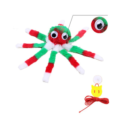 New cat toy hanging sound octopus kitten toy plush octopus elasticity to make cat sticks happy and relieve boredom
